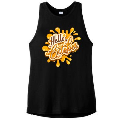 Hello October Fun Fall Ladies PosiCharge Tri-Blend Wicking Tank