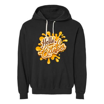 Hello October Fun Fall Garment-Dyed Fleece Hoodie