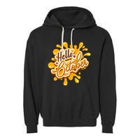 Hello October Fun Fall Garment-Dyed Fleece Hoodie