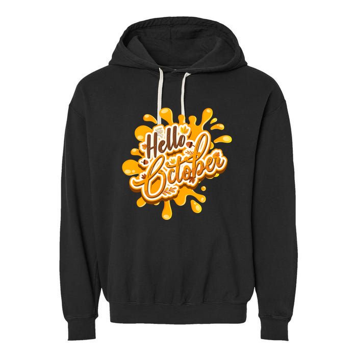 Hello October Fun Fall Garment-Dyed Fleece Hoodie