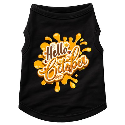 Hello October Fun Fall Doggie Tank