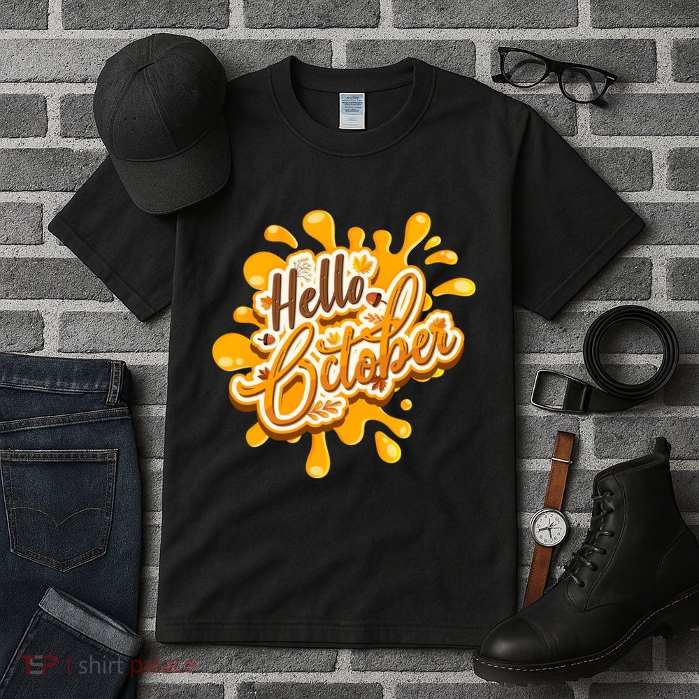 Hello October Fun Fall Tall T-Shirt