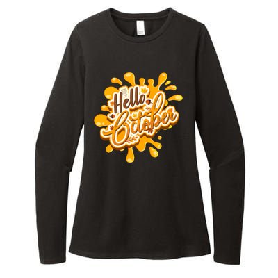 Hello October Fun Fall Womens CVC Long Sleeve Shirt