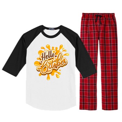 Hello October Fun Fall Raglan Sleeve Pajama Set