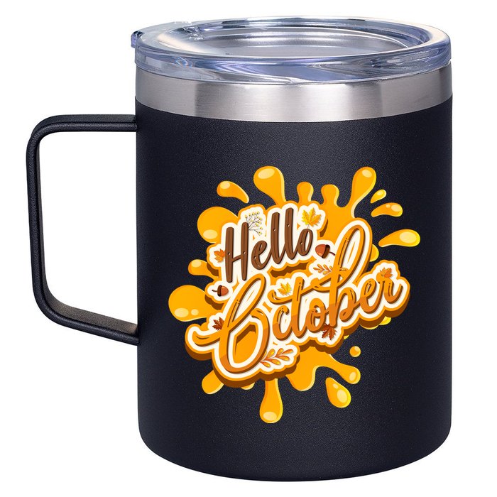 Hello October Fun Fall 12oz Stainless Steel Coffee Mug