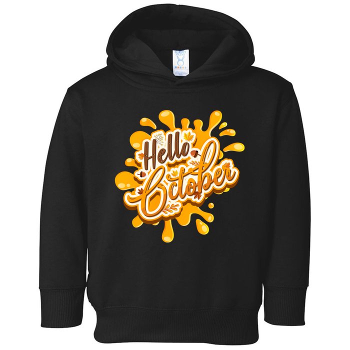 Hello October Fun Fall Toddler Hoodie