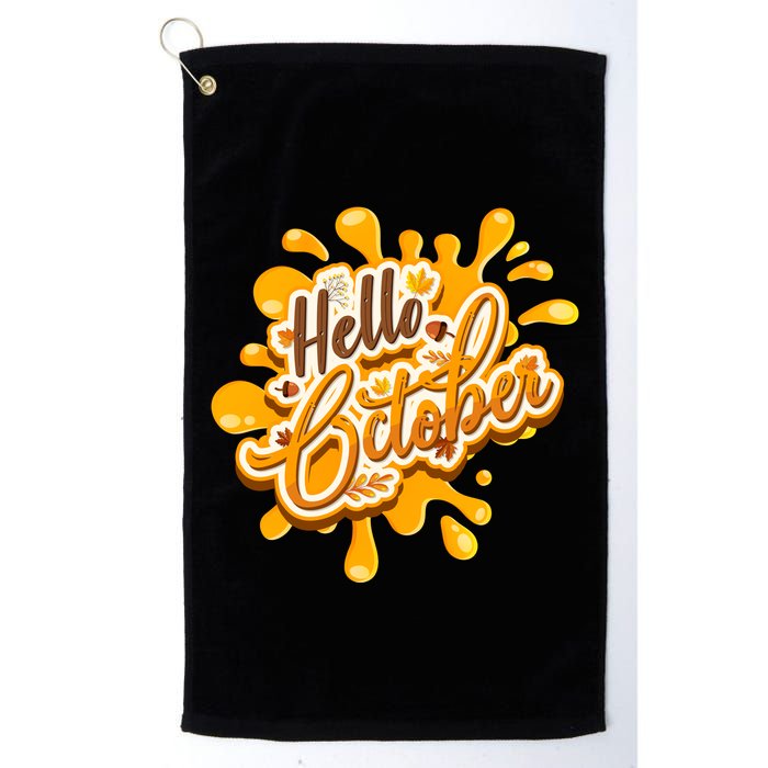 Hello October Fun Fall Golf Towel