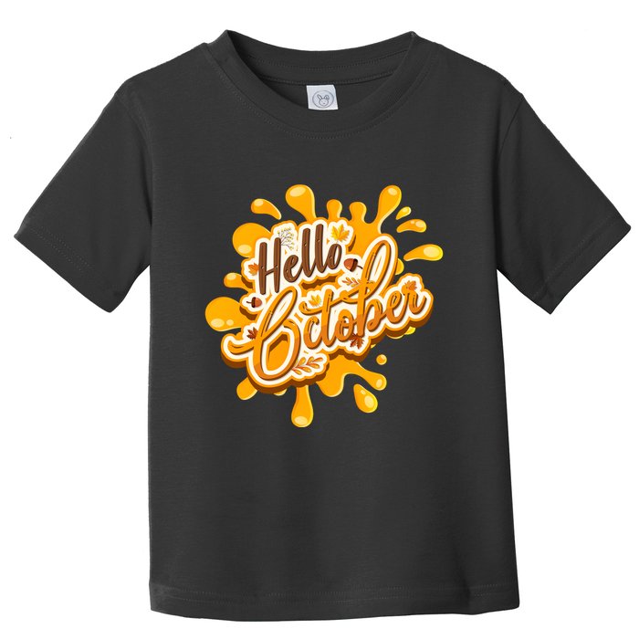Hello October Fun Fall Toddler T-Shirt