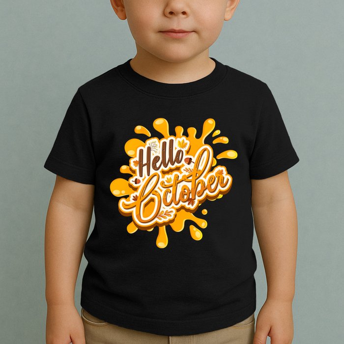 Hello October Fun Fall Toddler T-Shirt