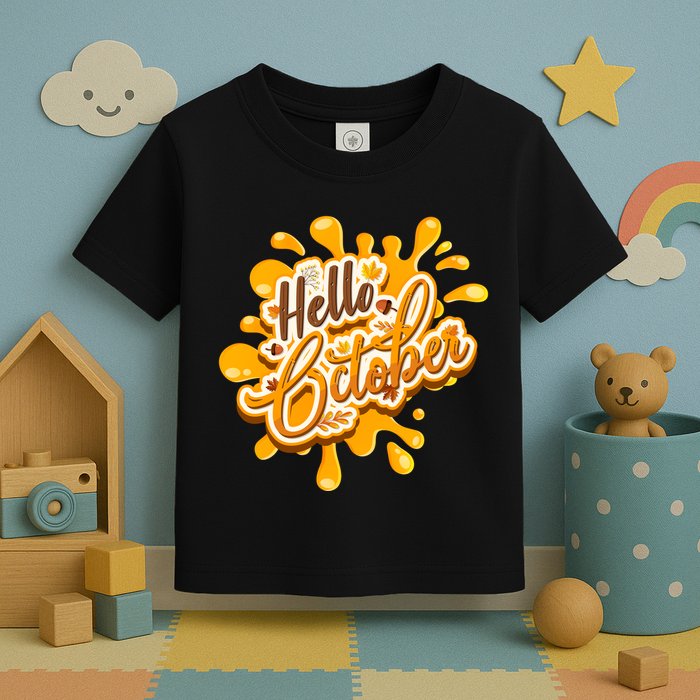 Hello October Fun Fall Toddler T-Shirt