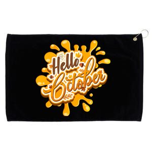 Hello October Fun Fall Grommeted Golf Towel