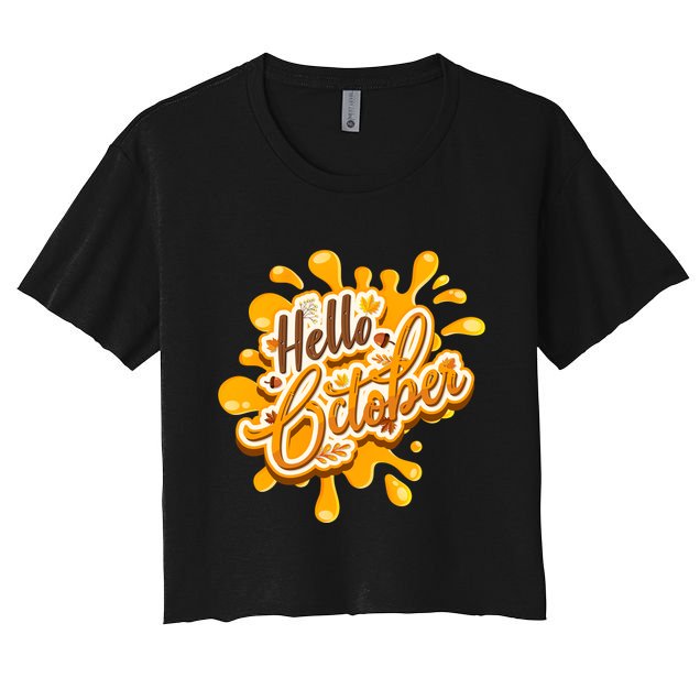 Hello October Fun Fall Crop Top