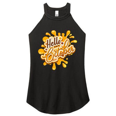 Hello October Fun Fall Women's Perfect Tri Rocker Tank