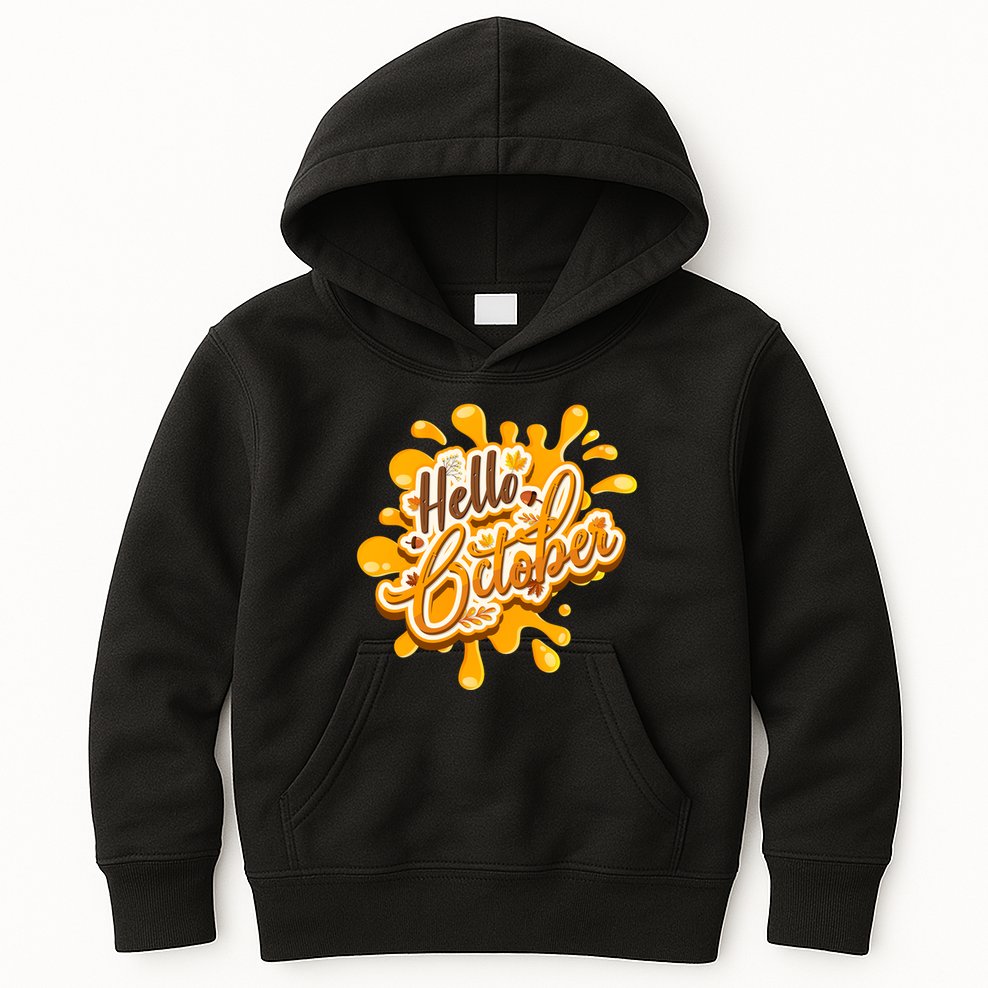 Hello October Fun Fall Kids Hoodie