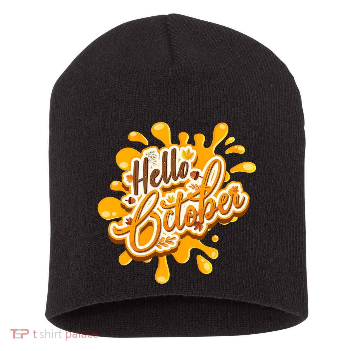 Hello October Fun Fall Short Acrylic Beanie