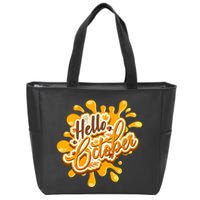 Hello October Fun Fall Zip Tote Bag