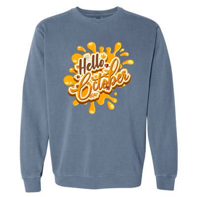 Hello October Fun Fall Garment-Dyed Sweatshirt