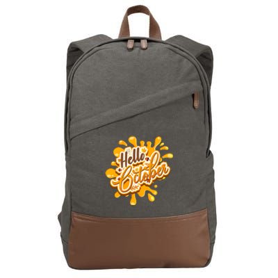 Hello October Fun Fall Cotton Canvas Backpack