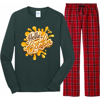 Hello October Fun Fall Long Sleeve Pajama Set