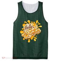 Hello October Fun Fall Mesh Reversible Basketball Jersey Tank