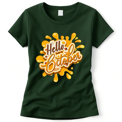 Hello October Fun Fall Womens T-Shirt