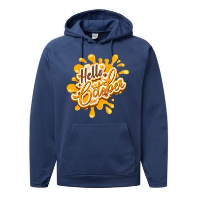 Hello October Fun Fall Performance Fleece Hoodie