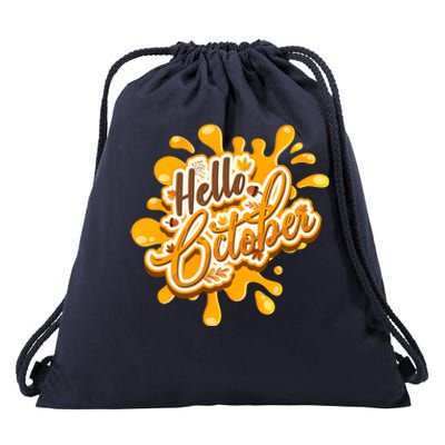 Hello October Fun Fall Drawstring Bag