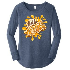 Hello October Fun Fall Women's Perfect Tri Tunic Long Sleeve Shirt