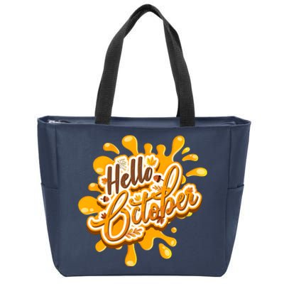 Hello October Fun Fall Zip Tote Bag