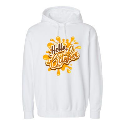 Hello October Fun Fall Garment-Dyed Fleece Hoodie