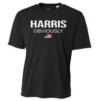 Harris Obviously For President 2024 Kamala American Flag Cooling Performance Crew T-Shirt