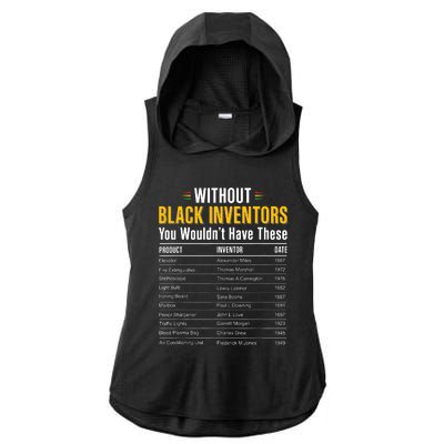 History Of Forgotten Black Inventors Black History Month Ladies PosiCharge Tri-Blend Wicking Draft Hoodie Tank