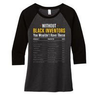 History Of Forgotten Black Inventors Black History Month Women's Tri-Blend 3/4-Sleeve Raglan Shirt