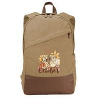 Hello October Fall Lover Cotton Canvas Backpack
