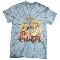 Hello October Fall Lover Tie-Dye T-Shirt