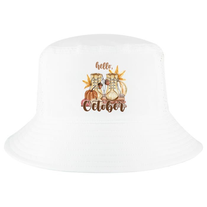 Hello October Fall Lover Cool Comfort Performance Bucket Hat