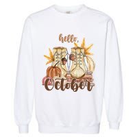 Hello October Fall Lover Garment-Dyed Sweatshirt