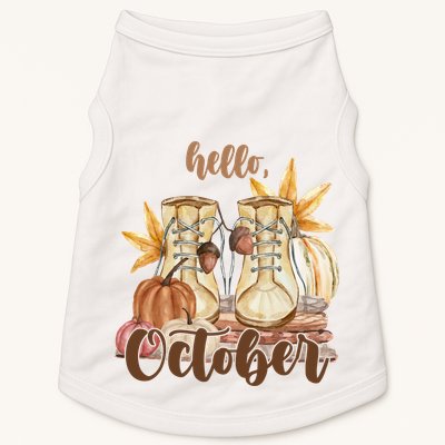 Hello October Fall Lover Doggie Tank