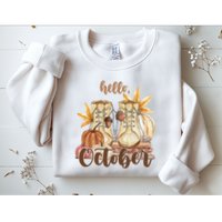 Hello October Fall Lover Sweatshirt