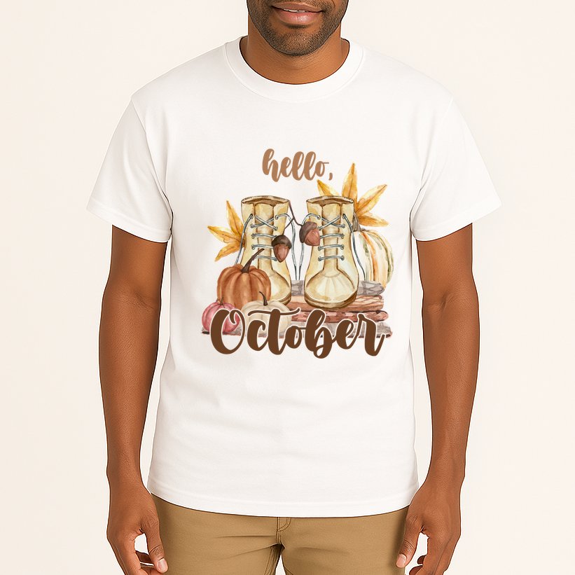 Hello October Fall Lover Tall T-Shirt