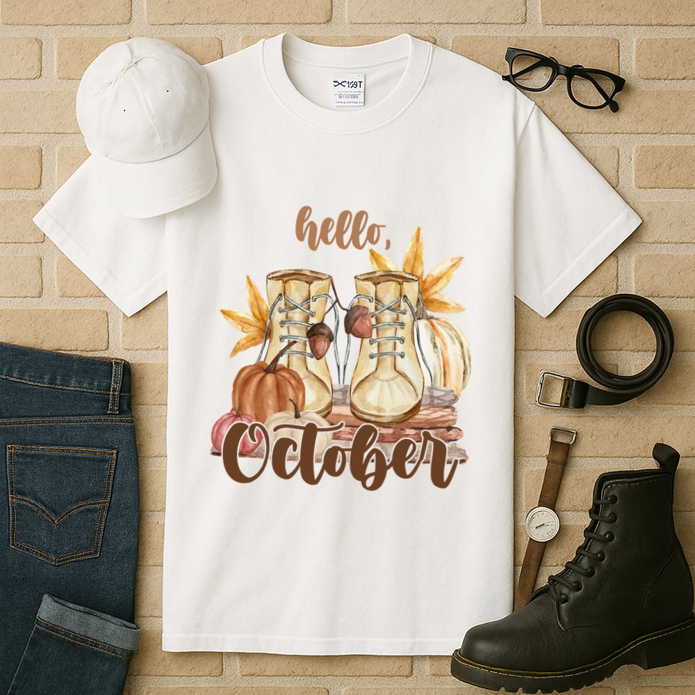 Hello October Fall Lover Tall T-Shirt
