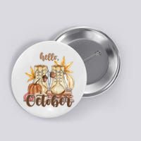 Hello October Fall Lover Button