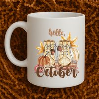 Hello October Fall Lover Mug