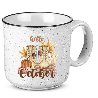Hello October Fall Lover 15oz Campfire Ceramic Mug