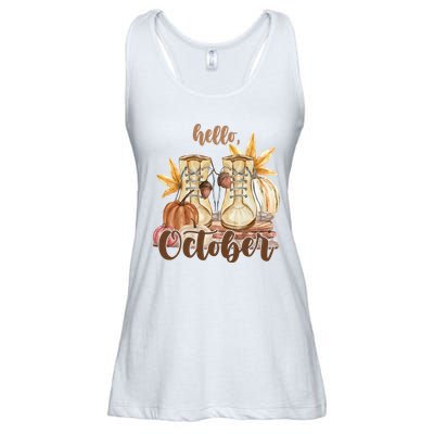 Hello October Fall Lover Ladies Essential Flowy Tank