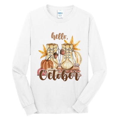 Hello October Fall Lover Tall Long Sleeve T-Shirt