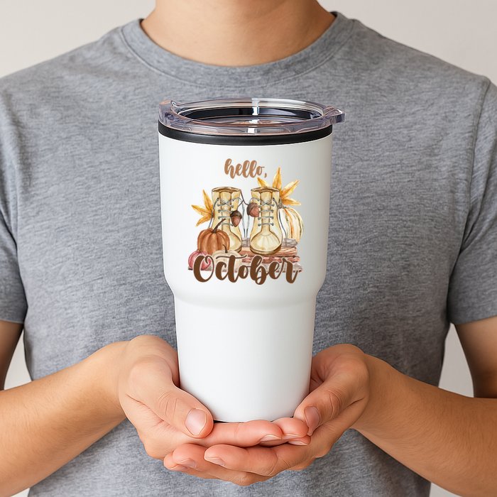 Hello October Fall Lover Tumbler
