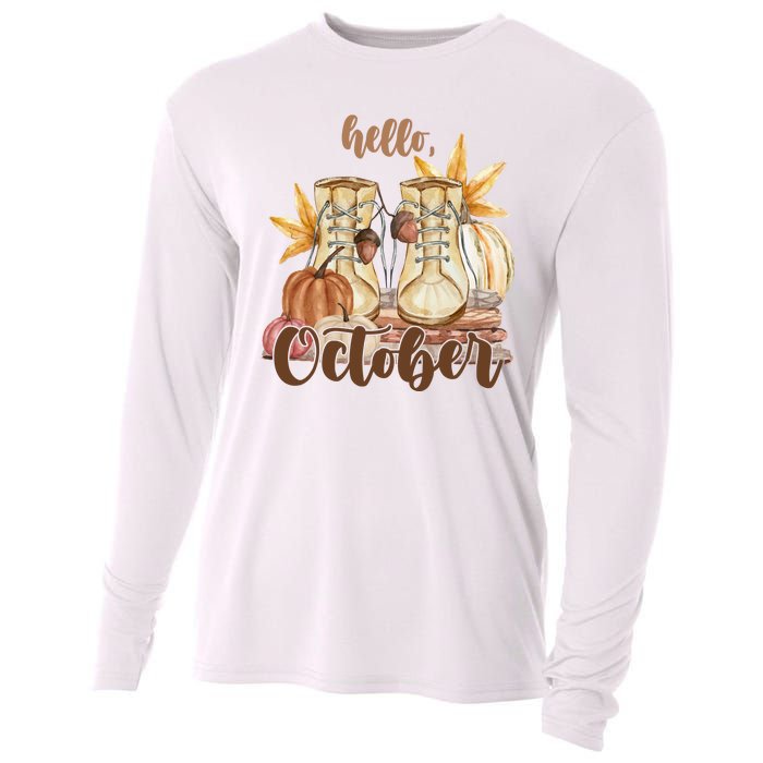 Hello October Fall Lover Cooling Performance Long Sleeve Crew