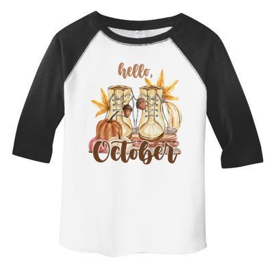 Hello October Fall Lover Toddler Fine Jersey T-Shirt