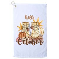 Hello October Fall Lover Golf Towel